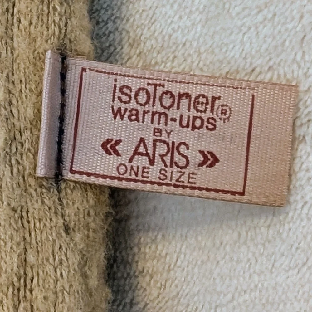 Vintage Iso-toner Warm-up Gloves By Aris Navy Faux Leather Chevron Accents